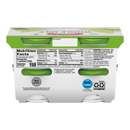 Friendly Farms Whole Milk Key Lime Greek Yogurt, 4 count